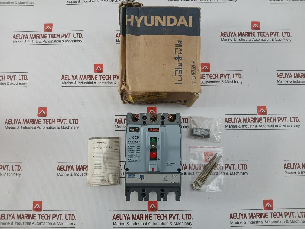 Molded Case Circuit Breaker Ac 750v 50/60hz By Hyundai Part Number Hibx 103nt