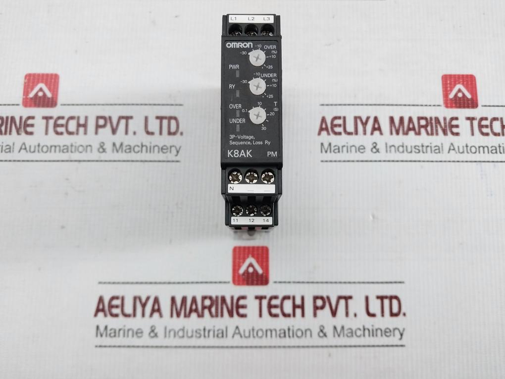 Monitoring Relay K8ak-Pm1 Omron 3p 200-240vac 4.4va 50/60hz - Used