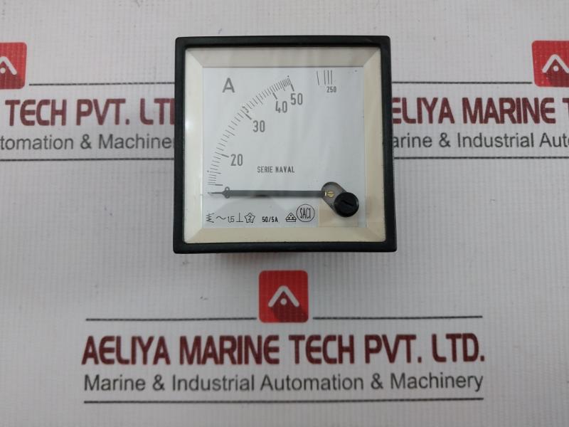 Naval Analog Panel Ammeter Used Condition 0-50a/0-250a Saci - 140 Gm