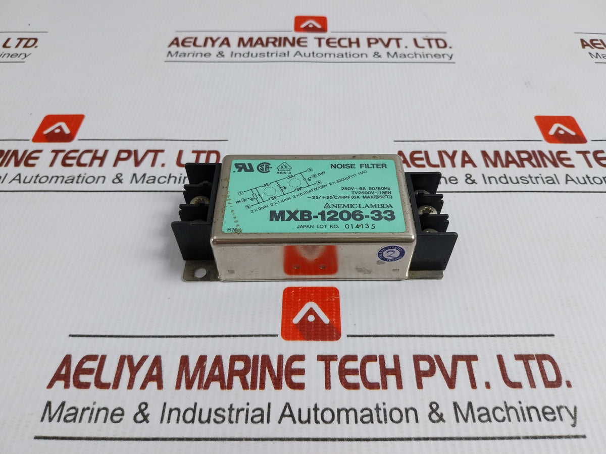 Nemic-Lambda-Single-Phase-Power-Line-Noise-Filter-Mxb-1206-33-250v-6a-50-60hz-1