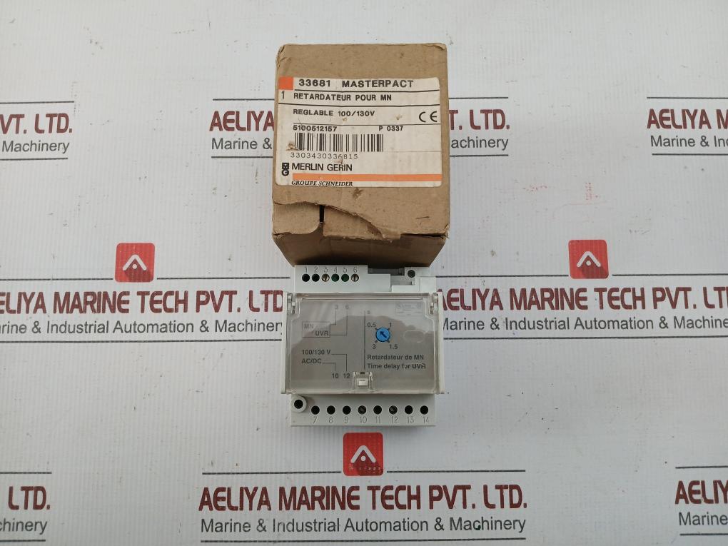 New Condition Adjustable Time Delay Relay For Uvr 33681 By Merlin Gerin