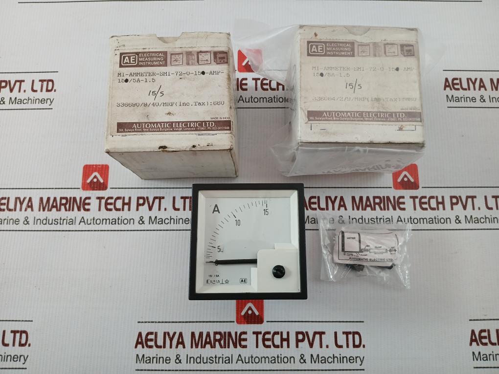 New Condition Analog Panel Meter Ae Mi-Ammeter-Smi-72-0-15-Amp-15/5a-1.5
