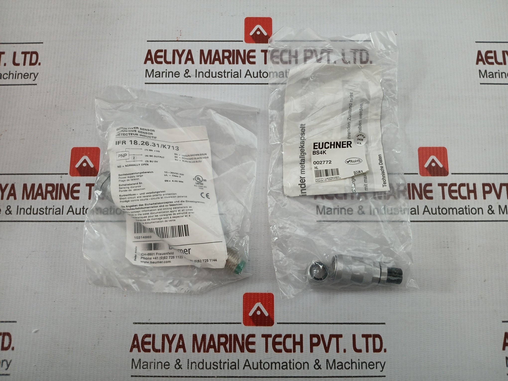New Condition Baumer Inductive Sensor Set 10-30vdc Ifr 18.26.31/K713