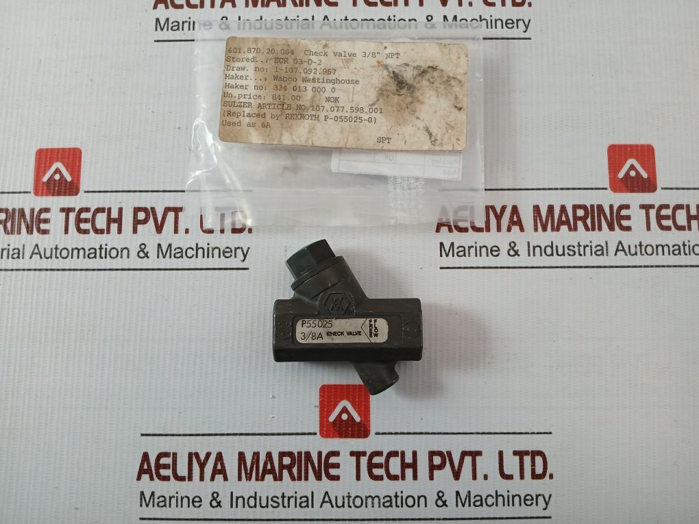 New Condition Check Valve By Westinghouse P55025
