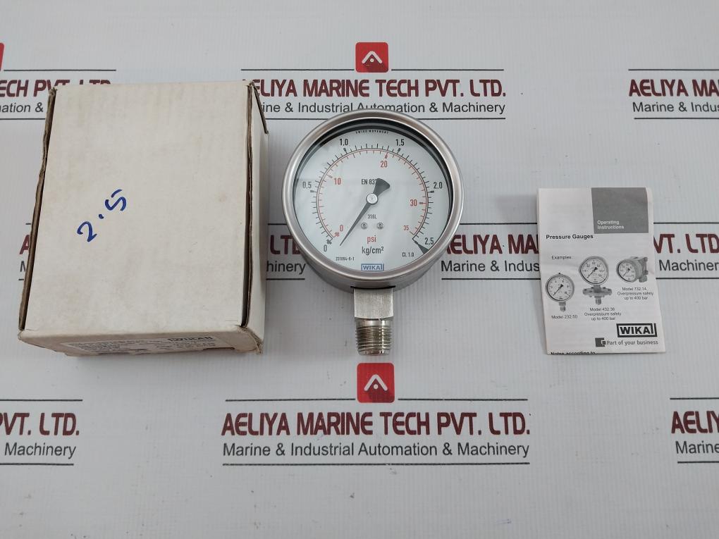 New Condition Pressure Gauge 2.5 Kg/Cm2 & Psi Brand Wika 230.20.100