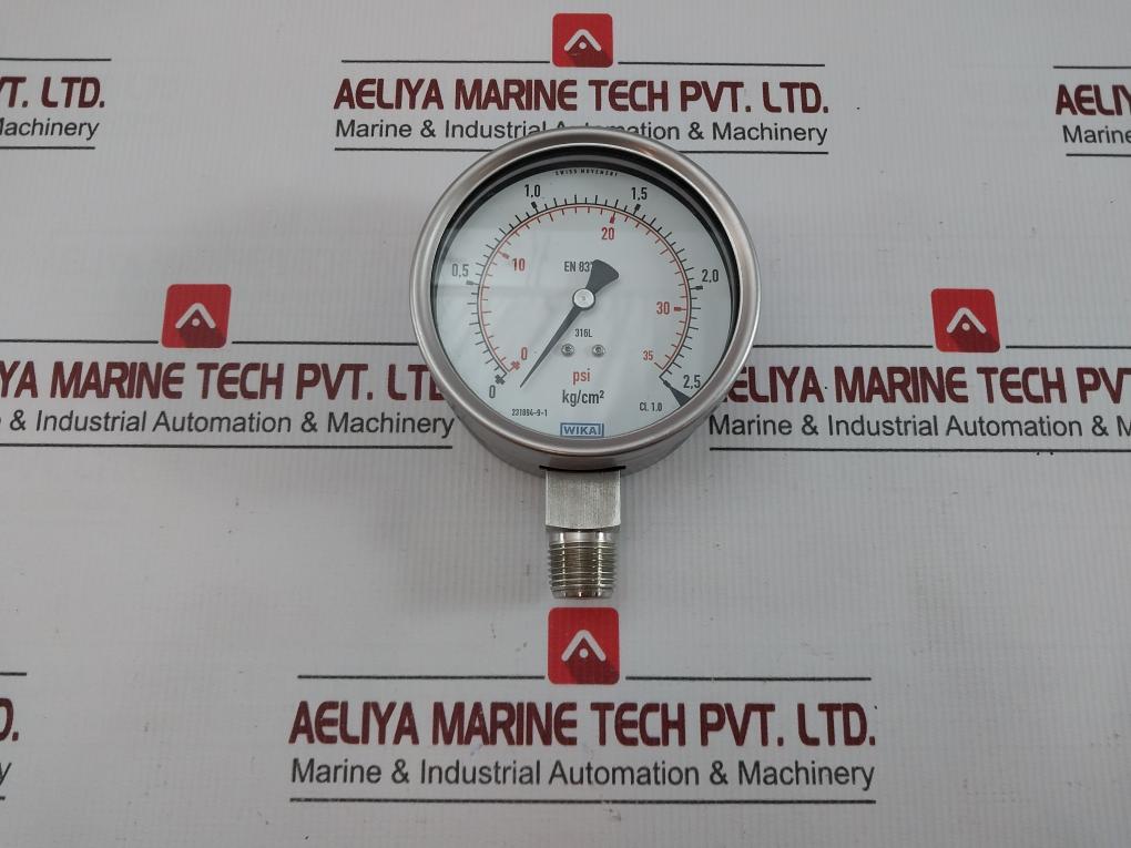 New Condition Pressure Gauge 2.5 Kg/Cm2 & Psi Brand Wika 230.20.100