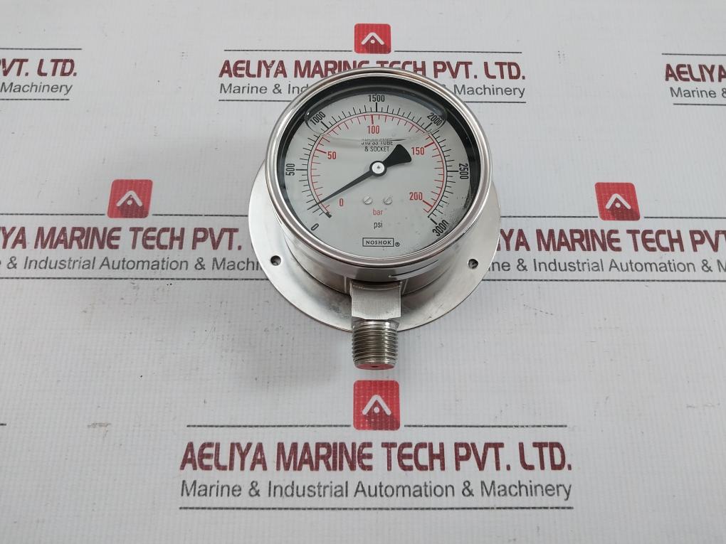 New Condition Pressure Gauge By Noshok 0-200 Bar/0-3000 Psi