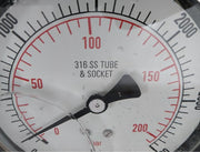 New Condition Pressure Gauge By Noshok 0-200 Bar/0-3000 Psi