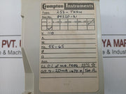New Condition Self-Powered Frequency Transducer 253-Thzw-Pmhg Crompton Instruments