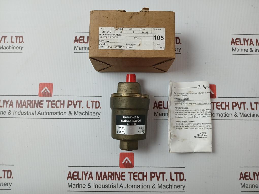 New Condition Spirax Sarco Air-Eliminator For Water System Ae30