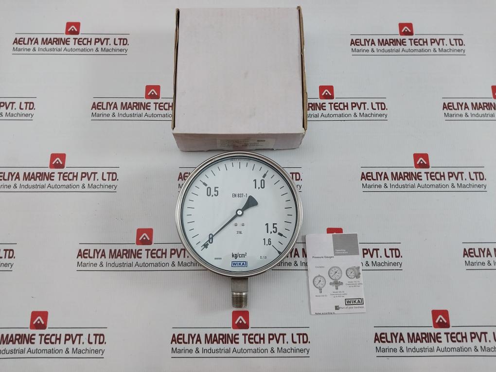 New Pressure Gauge 0-1.6 Kg/Cm2 By Wika 232.50.160