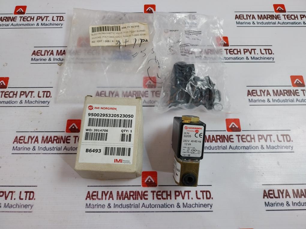 Norgen Brass Solenoid Valve 2-way Imi Herion 9500295 230V 40-60 Hz 12 Va