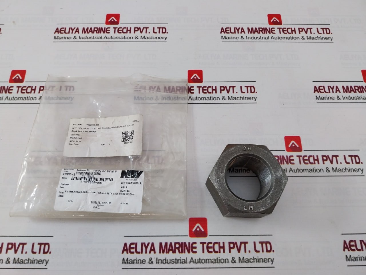 Nov 17822038-001 Nut, Hex, Heavy, 2-12 Unf, For Level Wind Bearing Roller