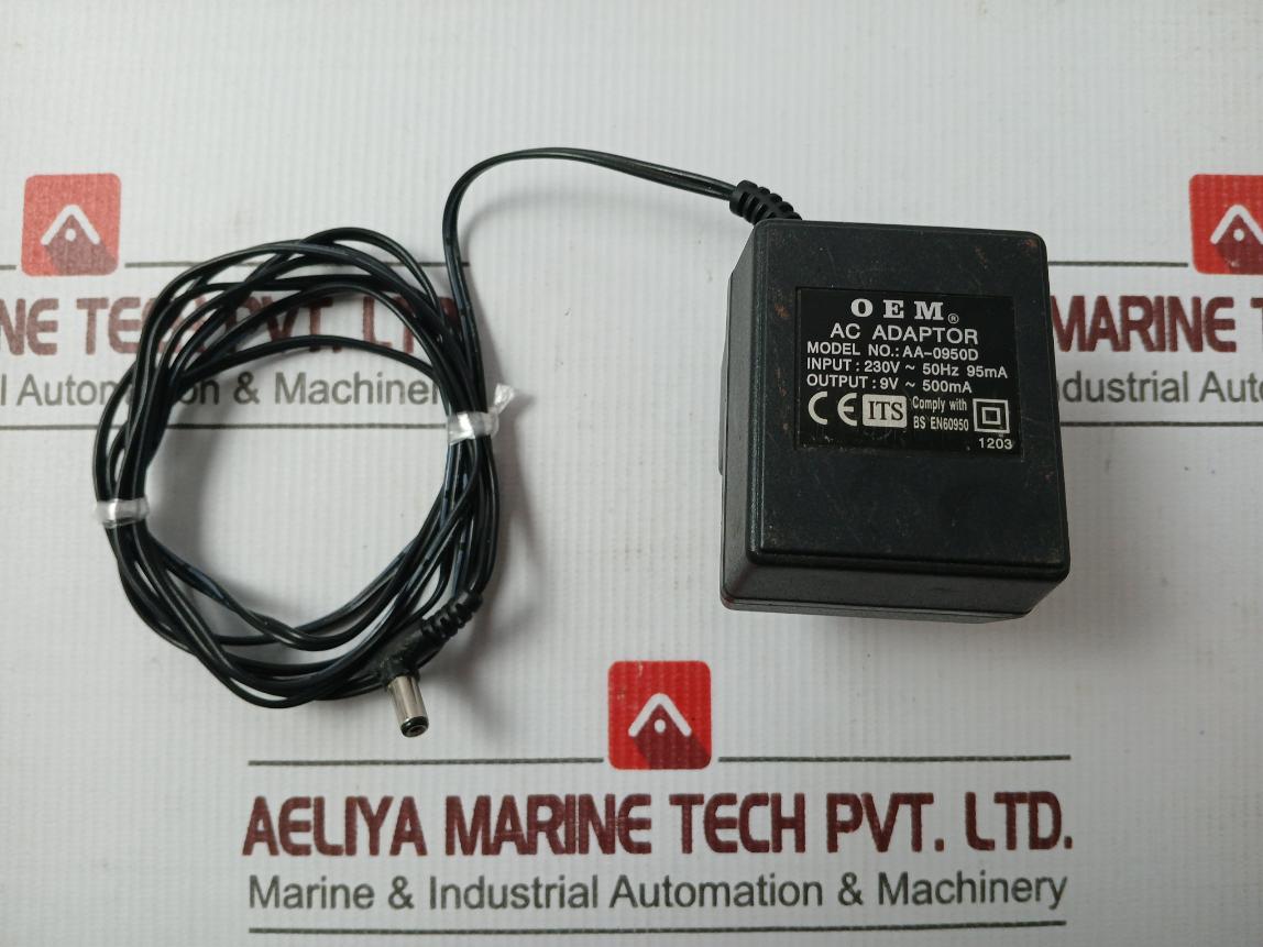 Oem Aa-0950D Ac Adapter 9V 500Ma Power Supply