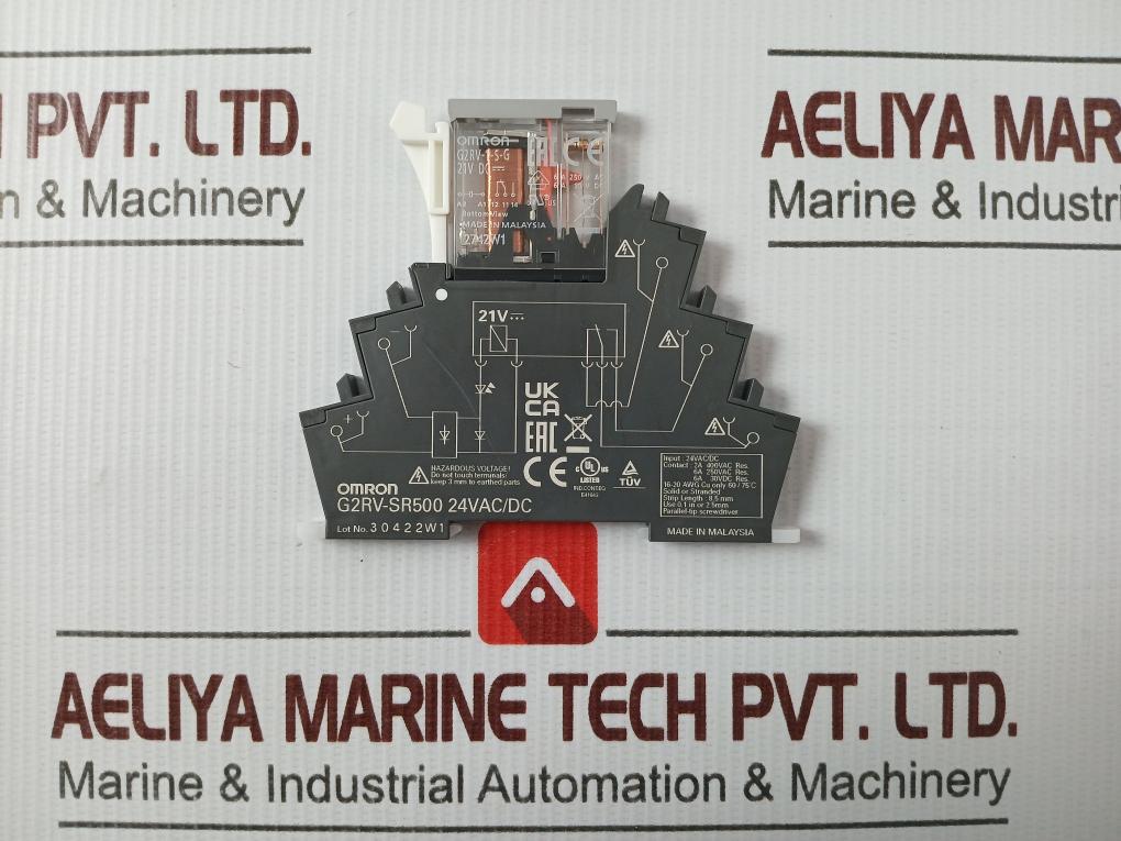 Omron G2Rv-sr500 Slim I/O Relay With A Din Rail Socket 24Vac/Dc 8.5 Mm