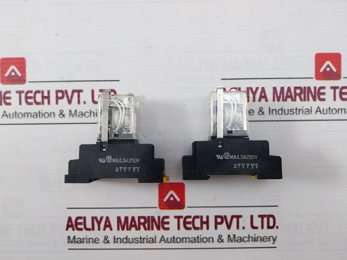 Omron My4N-d2 Miniature Power Relay With Base 24Vdc Iec255 Pyf14A 5A 240V~Ac1