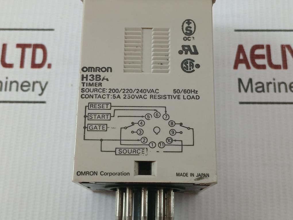 Omron Timer Relay Module 0–1.0 Min 5a 250 Vac 50/60 Hz H3ba