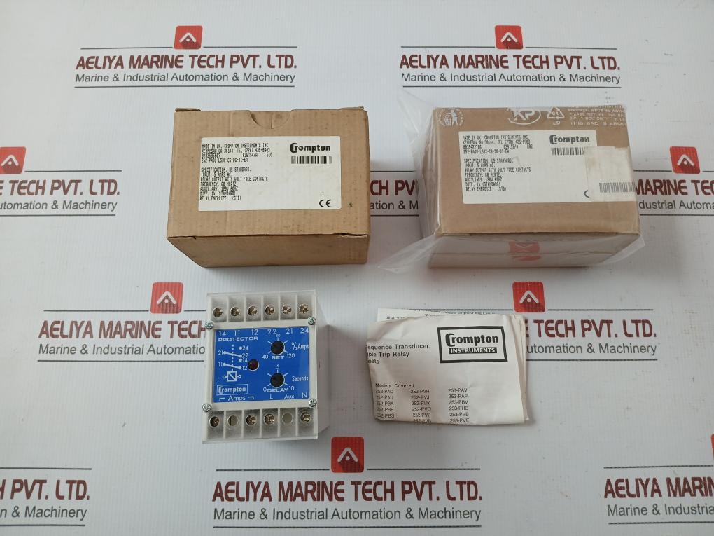 Overcurrent Relay 5a By Crompton Part Number 252-Paou-Lsbx-C6-Dg-D1-Ea