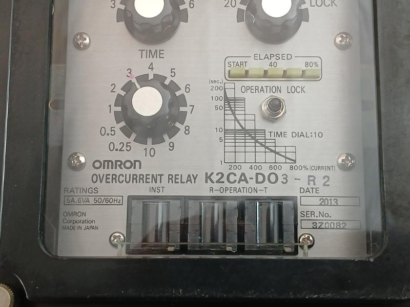 Overcurrent Relay K2ca-Do3-R2 By Omron 3-6a 5a 50/60hz