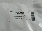 Pack Of 5X Carbon Film Resistor 707-7789 C-33K-5%-0.25W Brand Rs