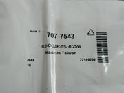 Pack Of 5X Rs-c-33R-5%-0.25W Brand Rs Pro Film Resistor