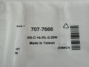 Pack Of 5x Film Resistor Part No: Rs-C-1k-5%-0.25w By Rs Pro