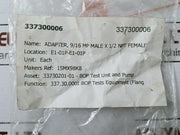 Parker 15Mx98K8-op Adapter 9/16 Mp Male X 1/2 Npt Female 15,000 Psi