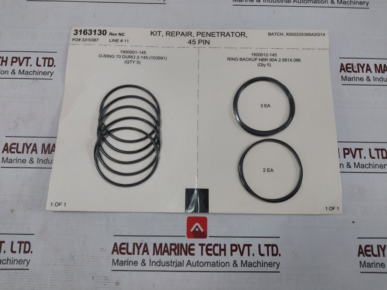 Parker 3163130 Repair Penetrator Kit 45 Pin O-ring Nitrile 70A 1900001-145