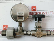 Parker 471Tc-4 Standard Hose+Whitey Knob+0-400 Bar Pressure Gauge Assy 5000 Psi
