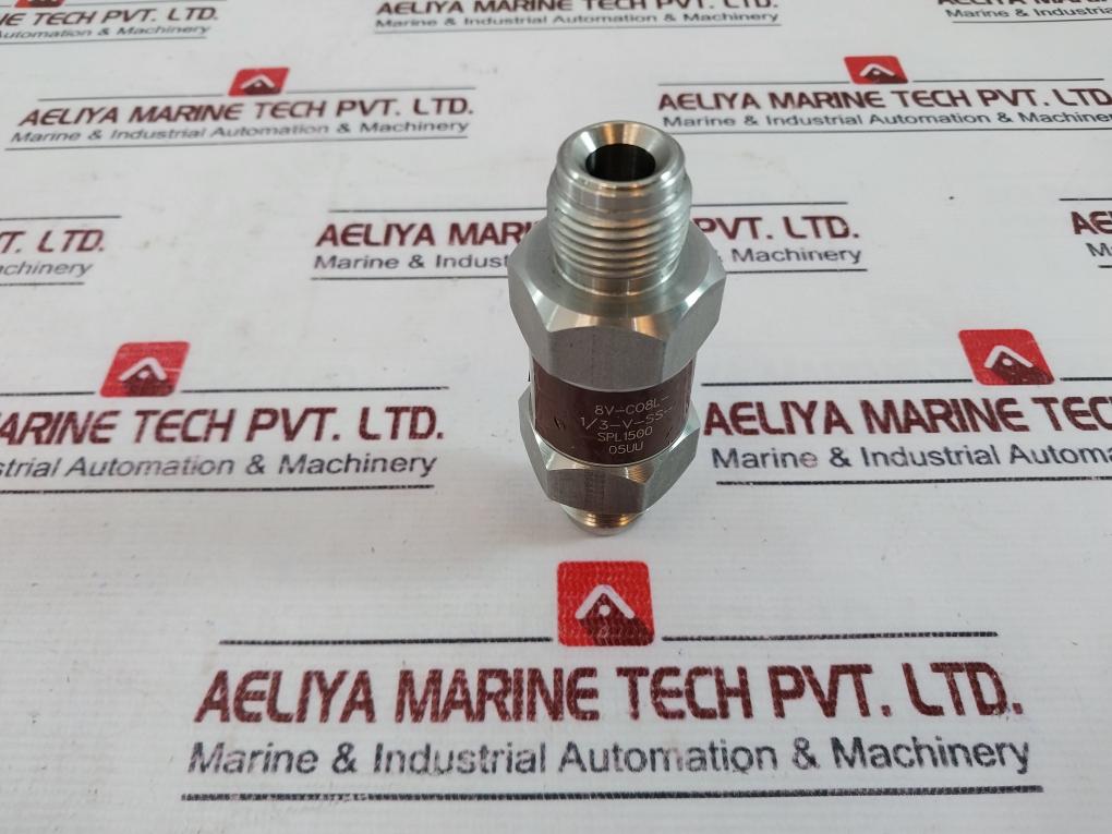Parker 8V-c08L-1/3-v-ss-spl1500 Stainless Steel Check Valve 24Tu
