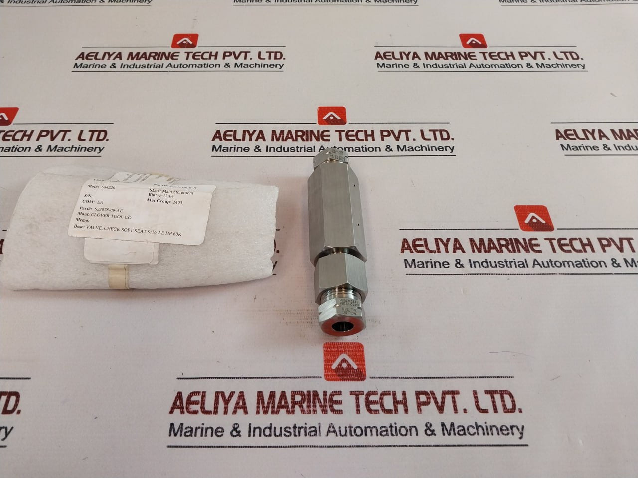 Parker Cko9900 Check Valve S23078-09-ae (New)