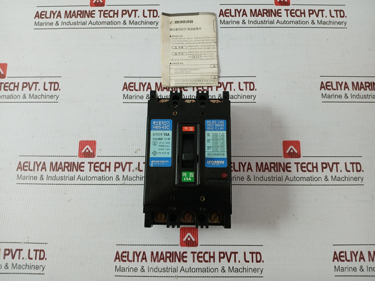 Part-No-Hbs-63c-Hyundai-3-Pole-Molded-Case-Circuit-Breaker-Rat-15a-1