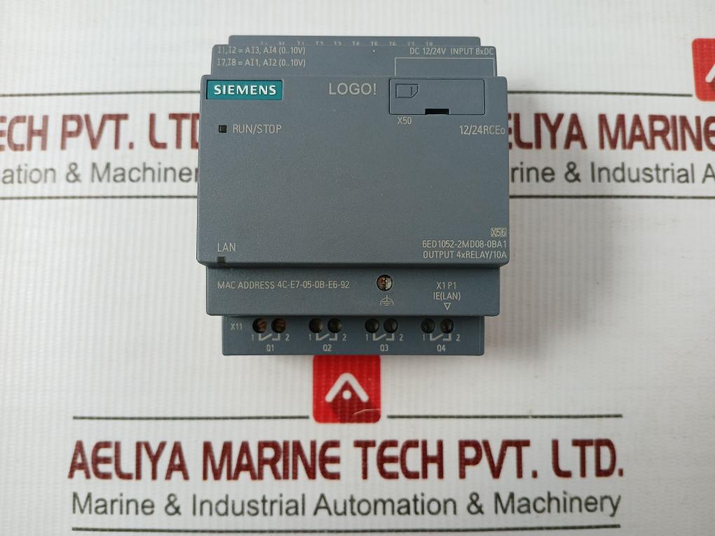 Part No. 6ed1052-2md08-0ba1 Siemens 12/24v Dc, 165ma Logic Module