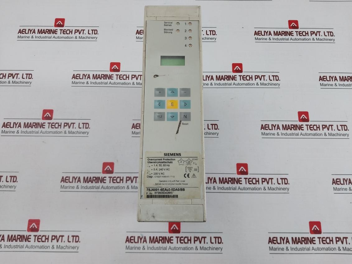 Part No. 7Sj6001-6Ea00-0Da0/Bb Overcurrent Protection Relay 240V Ac BY Siemens