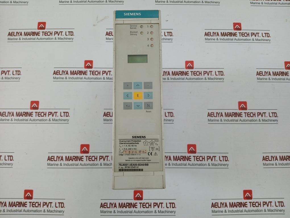 Part No. 7sj6001-4ea00-0da0/Bb Overcurrent Protection Relay By Siemens 50–60hz