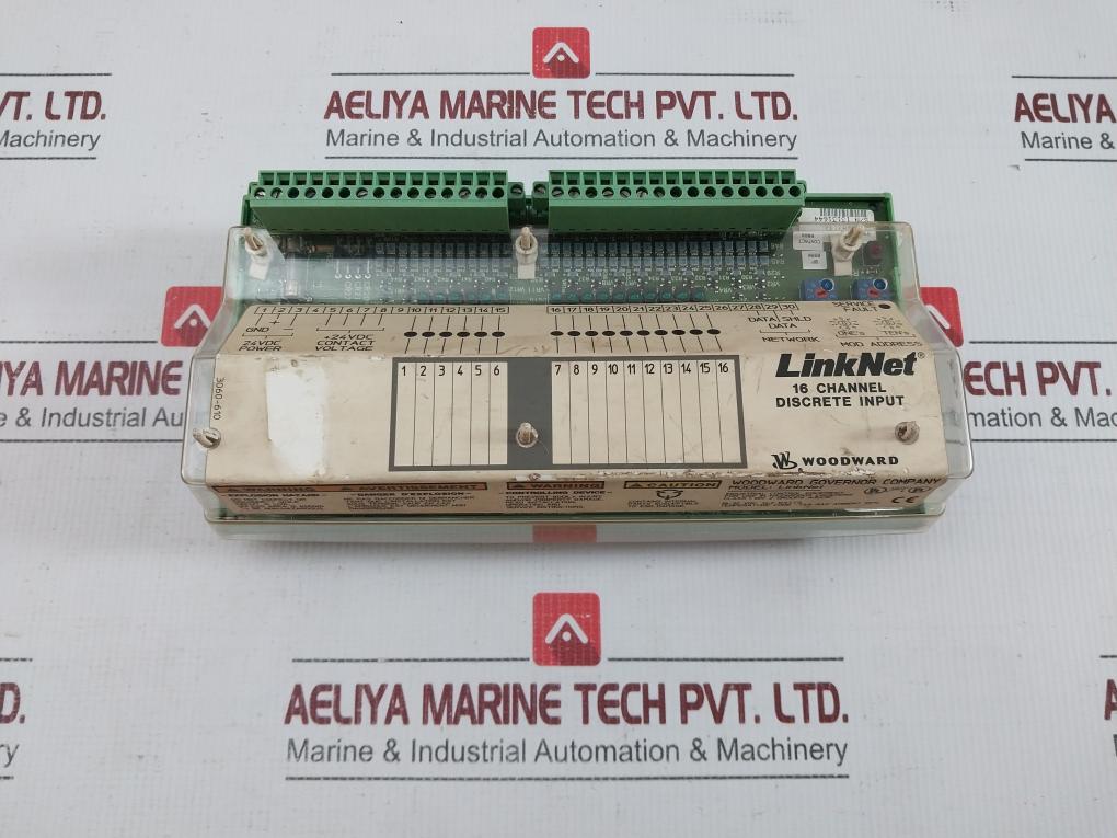 Part No.9905-971 Woodward  18-32vdc 14.2w Linknet 16 Channel Discrete Input Module