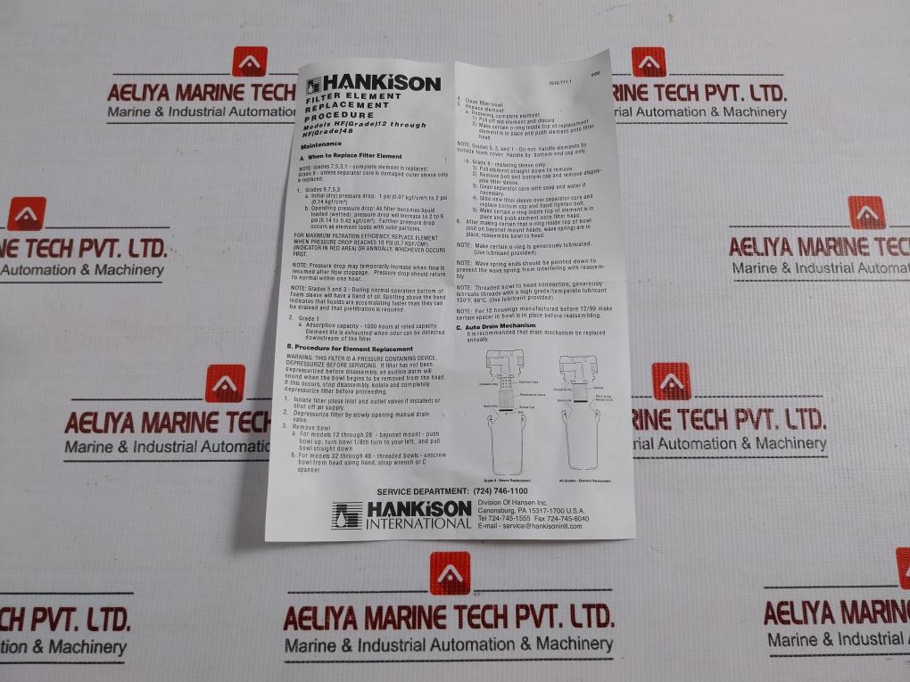 Part No. E7-24 Hankison Replacement Filter