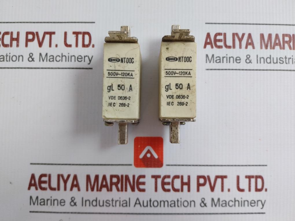Part No. Nt00c  High Rupturing Capacity Fuse Link By Sme 500v~120ka 50a - 120 Gm