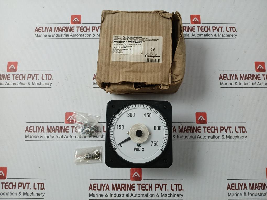 Ac Voltmeter 0.5 Va 600v Rms/Dc Crompton Part Number 007-05ga-Pzsm-C7