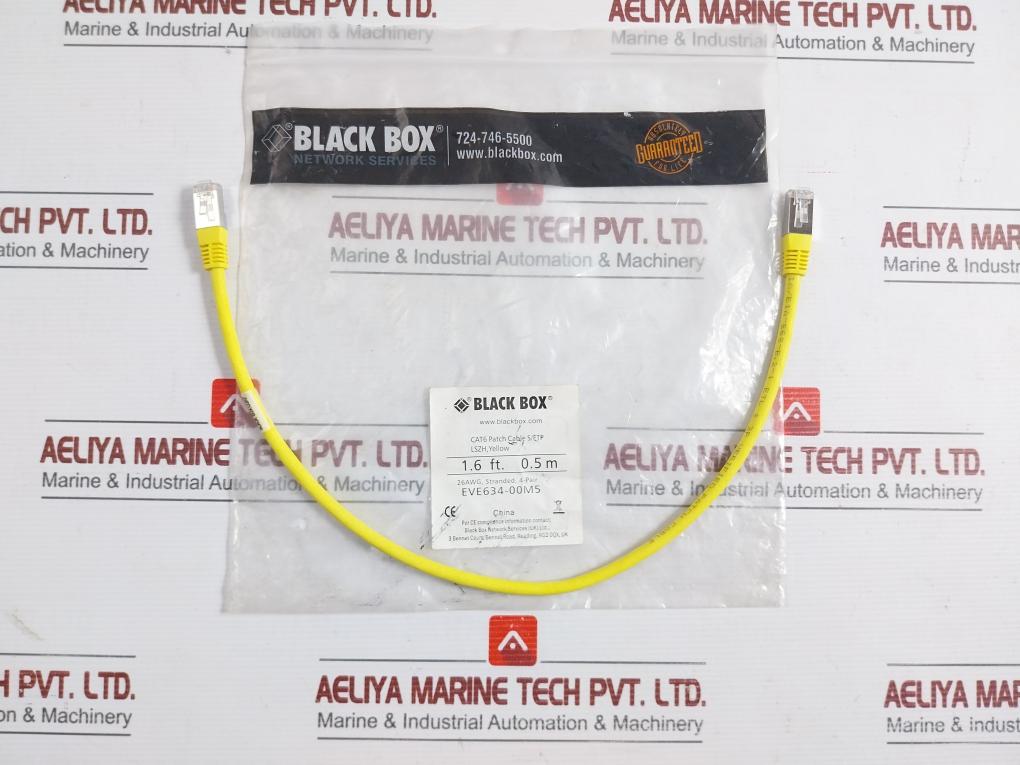 Patch Cable 0.5m Yellow Eve634-00m5 Black Box Cat6 S/Ftp