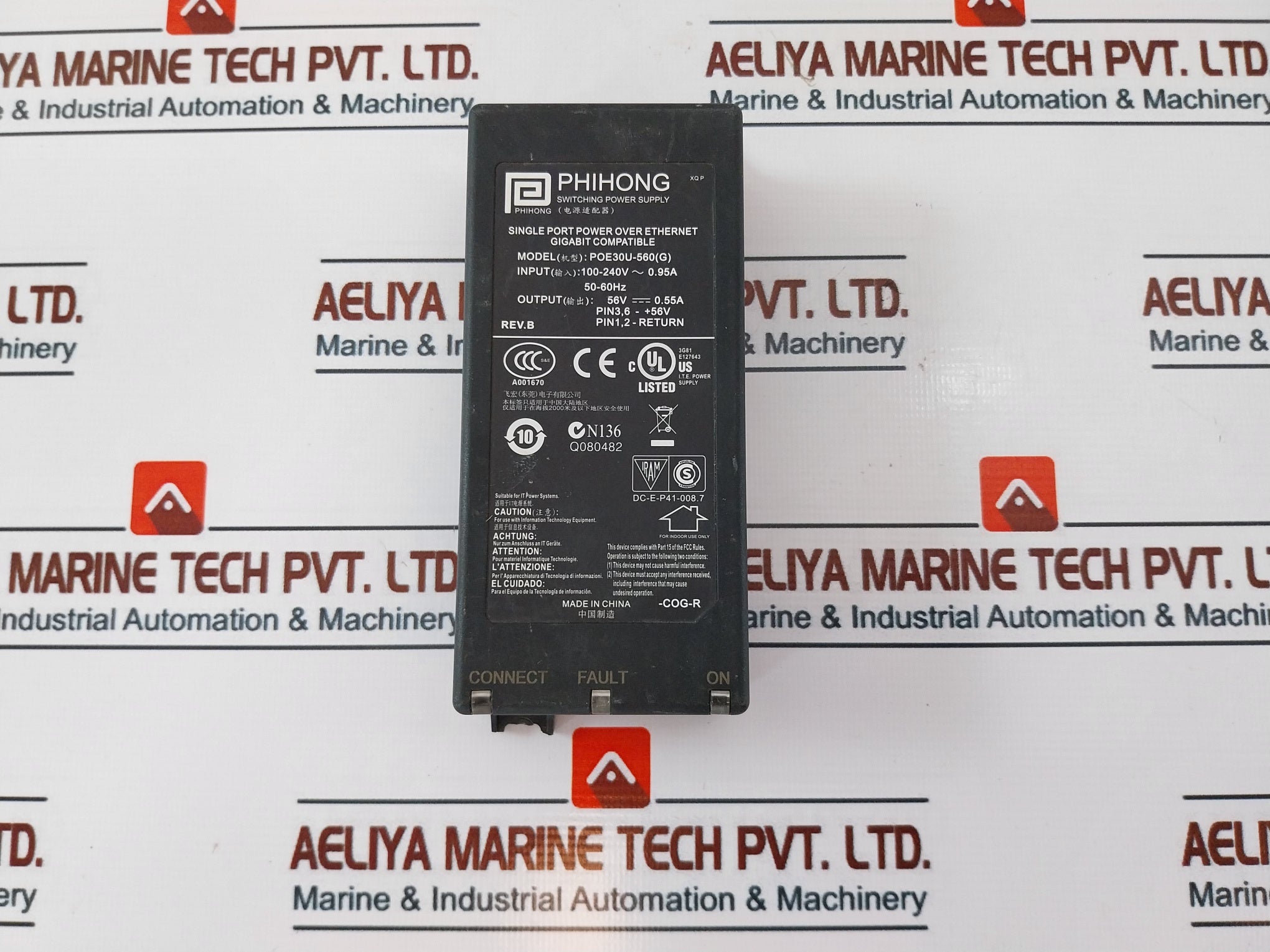 Phihong Poe30U-560(G) Switching Power Supply Adapter Rev B 50/60Hz