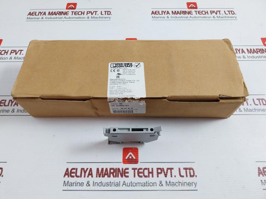 Phoenix Contact Uk 5-hesi Gy 250V Fuse Modular Terminal Block (1 Box = 50 Pcs)
