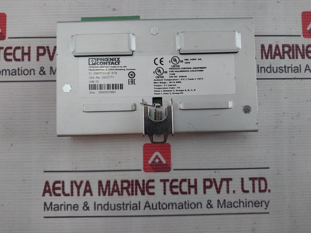 Phoenix Contact 2832771 Industrial Ethernet Switch 24Vdc 240Ma 5-7Lbs-ins 30-12A