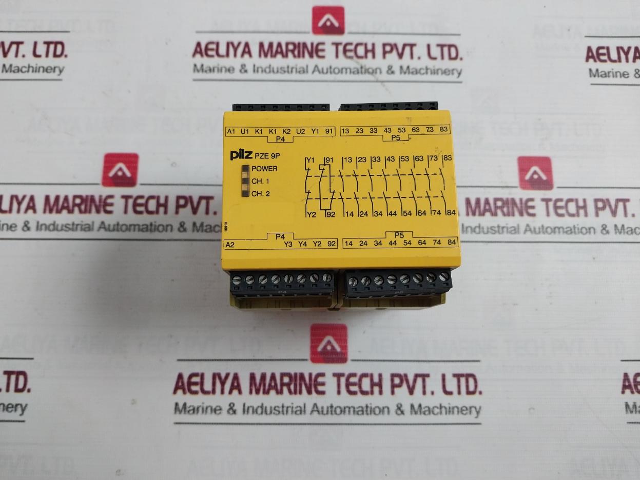 Pilz Pze 9P 24Vacdc 8N/O 1N/C Safety Relay 24Vac/Dc 3Va/3W 50-60Hz