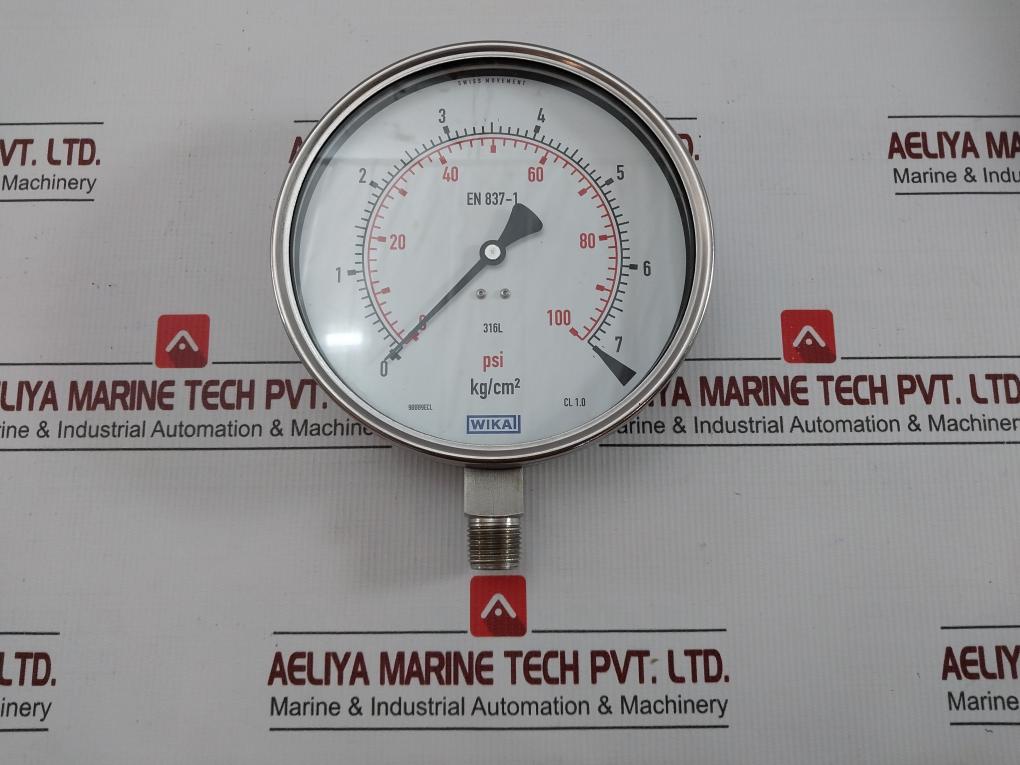 Pressure Gauge 0-100 Psi/0-7 Kg-Cm2 Brand Wika 230.20.160