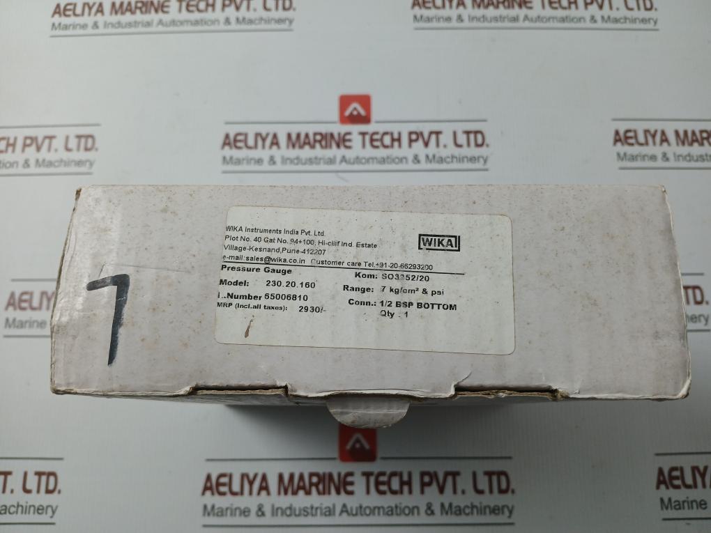 Pressure Gauge 0-100 Psi 7 Kg/Cm2 & Psi 230.20.160 Brand Wika