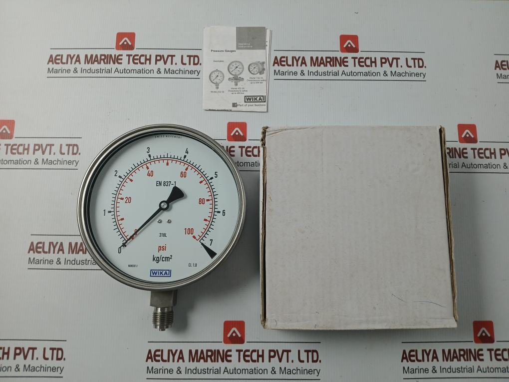 Pressure Gauge 0-100 Psi 7 Kg/Cm2 & Psi 230.20.160 Brand Wika