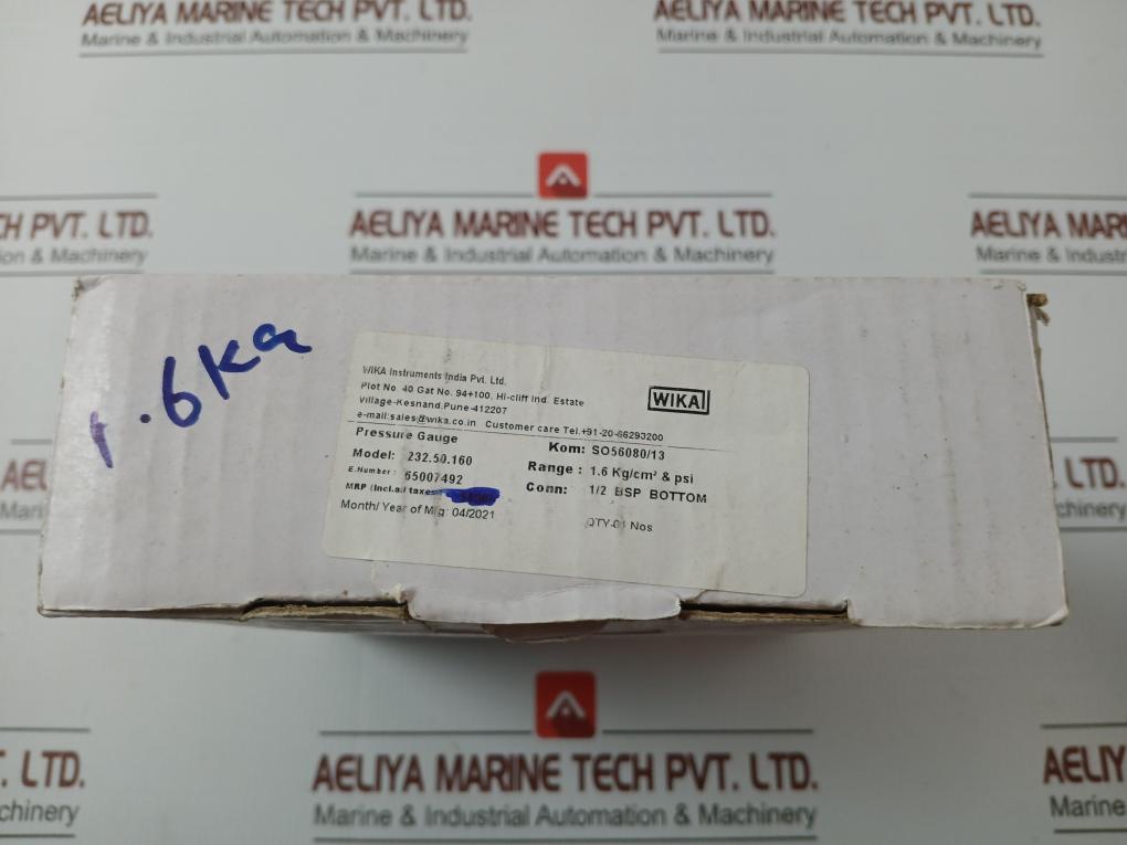 Pressure Gauge 0-23 Psi/1.6 Kg/Cm2 By Wika 232.50.160