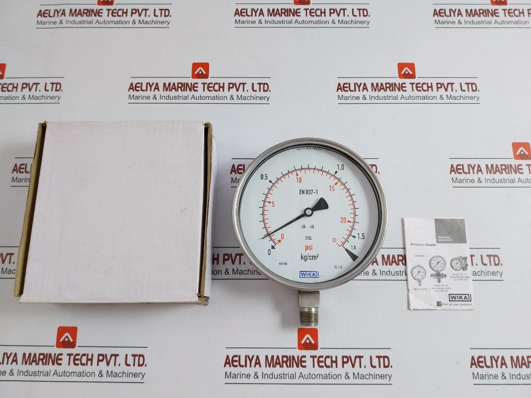 Pressure Gauge 0 To 23 Psi-1.6 Kg/Cm2 By Wika 232.50.160