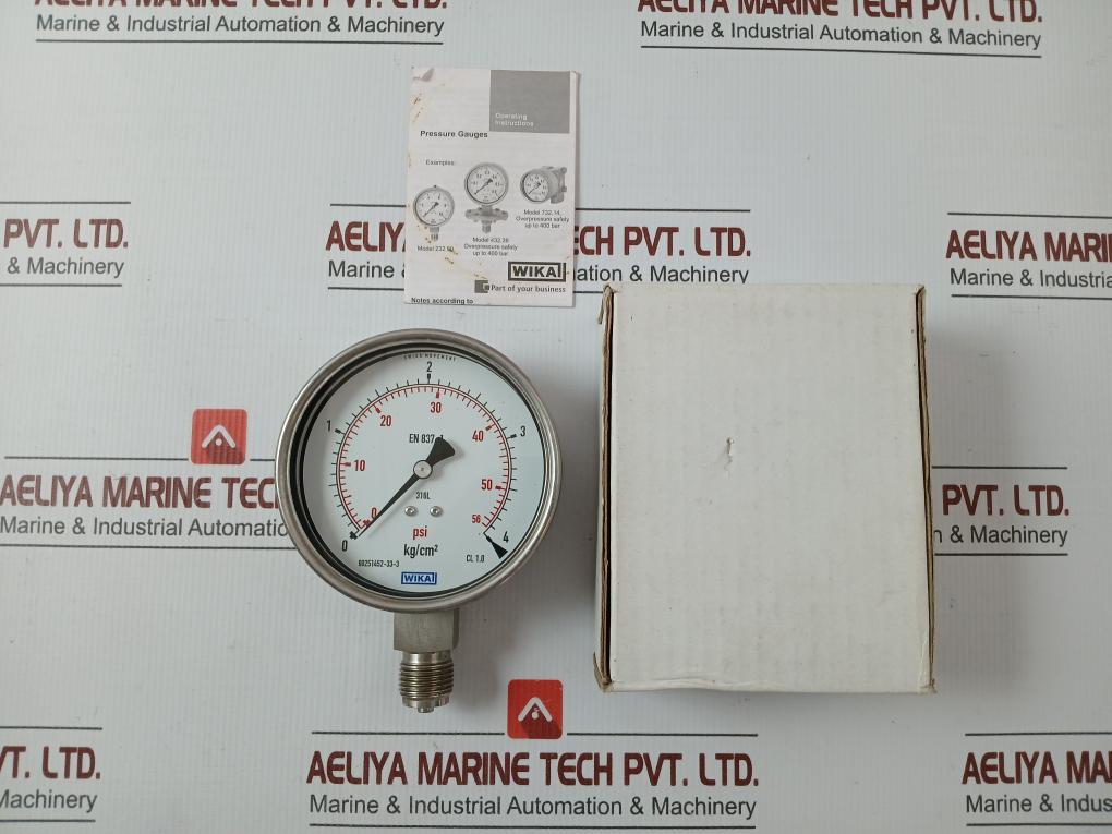 Pressure Gauge 0 To 56 Psi 0 To 4 Kg/Cm2 Wika 230.20.100